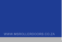 Blue spacer with www.msrollerdoors.co.za